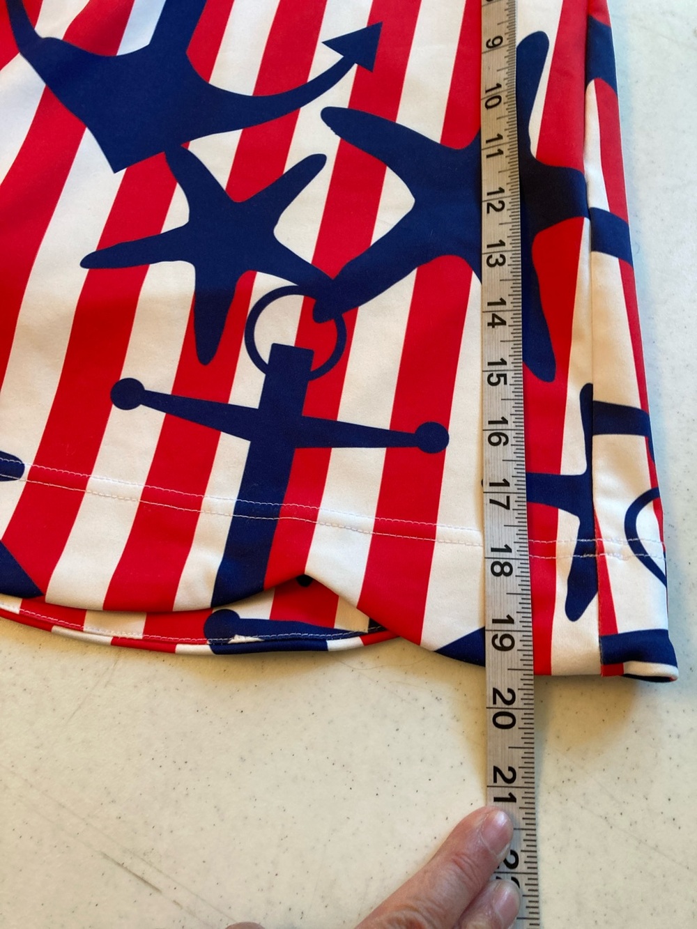 Nautical Stripe Women’s Skort - Red, White & Blue - Picture 7 of 8